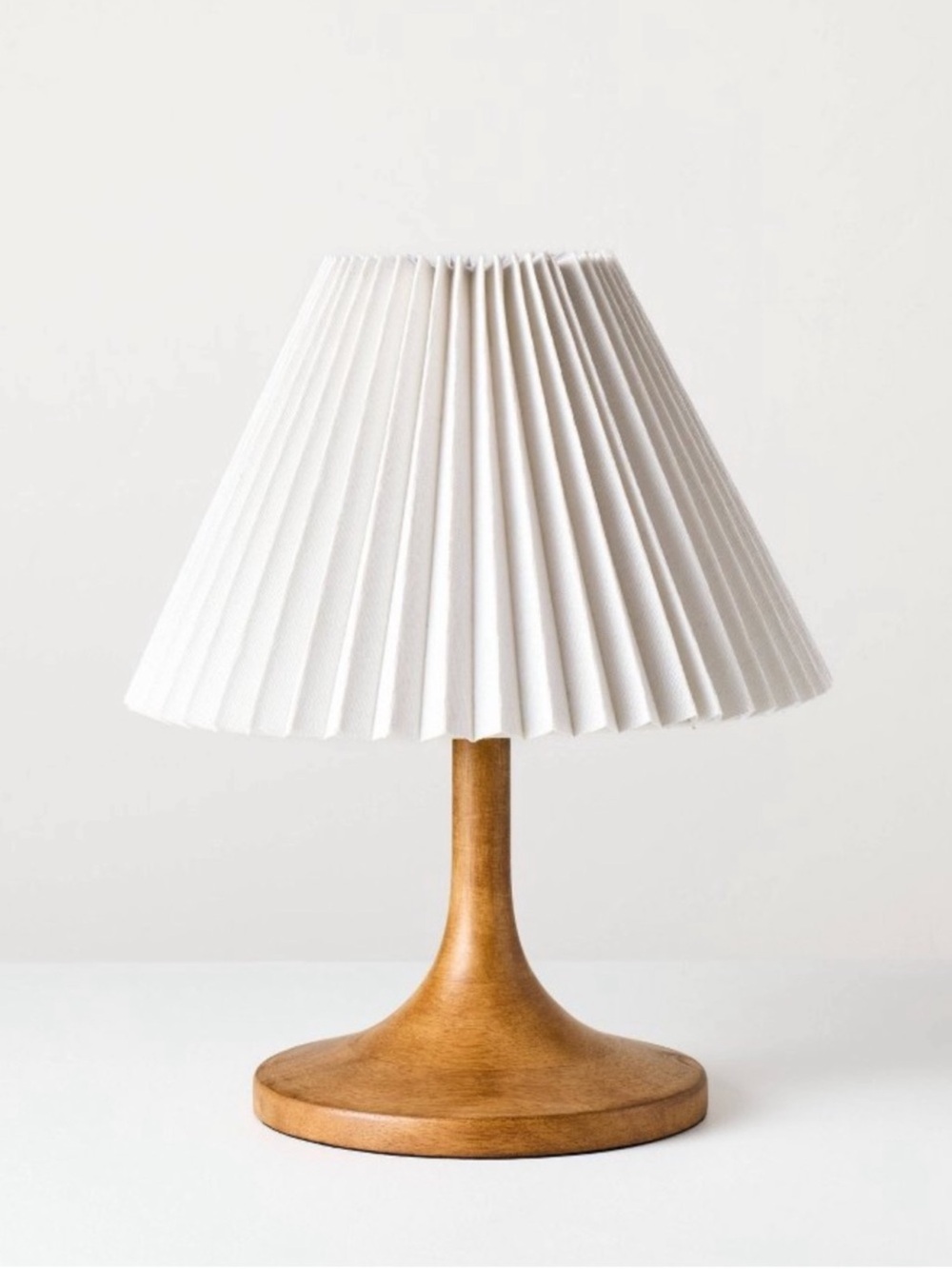 New! Wooden Mid Tone Lamp with Pleated Shade - Hearth & Hand™ with Magnolia